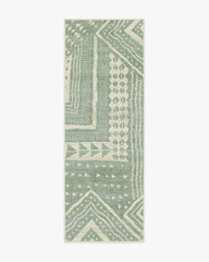 Bogolan Sage Rug by Malene Barnett