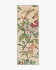 Bamboo & Bird Blush & Jade Flatwoven Rug by Sanderson