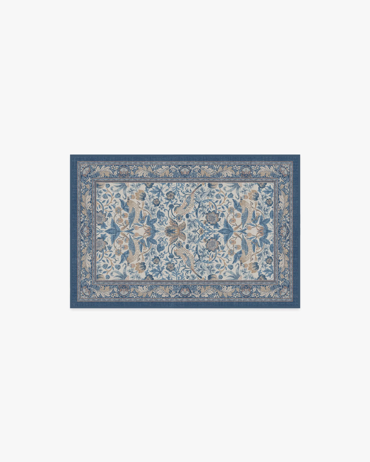 Strawberry Thief Indigo & Ivory Flatwoven Rug by Morris & Co.