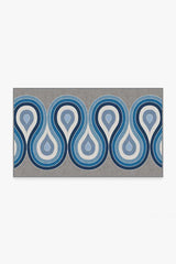 Milano Blue Steel Flatwoven Rug by Jonathan Adler
