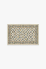 Bellflowers Ivory & Gold Flatwoven Rug by Morris & Co.