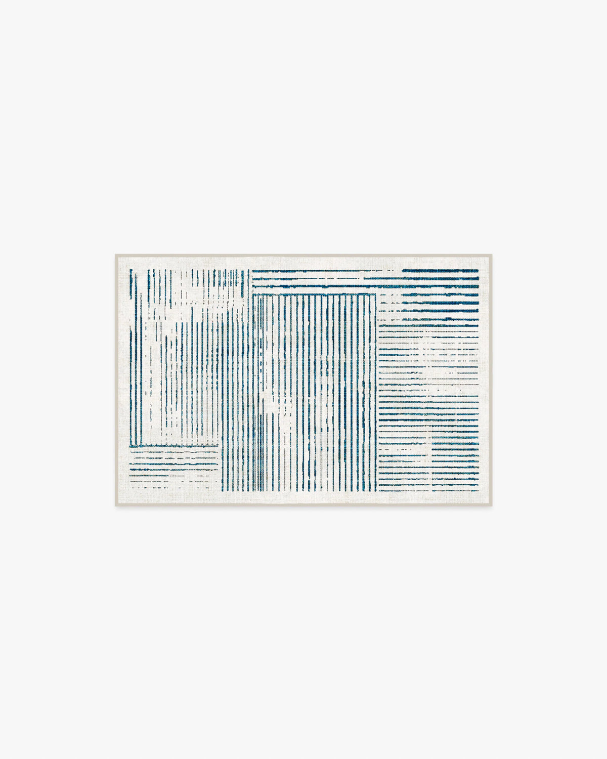 Linear Oasis Ivory & Blue Flatwoven Rug