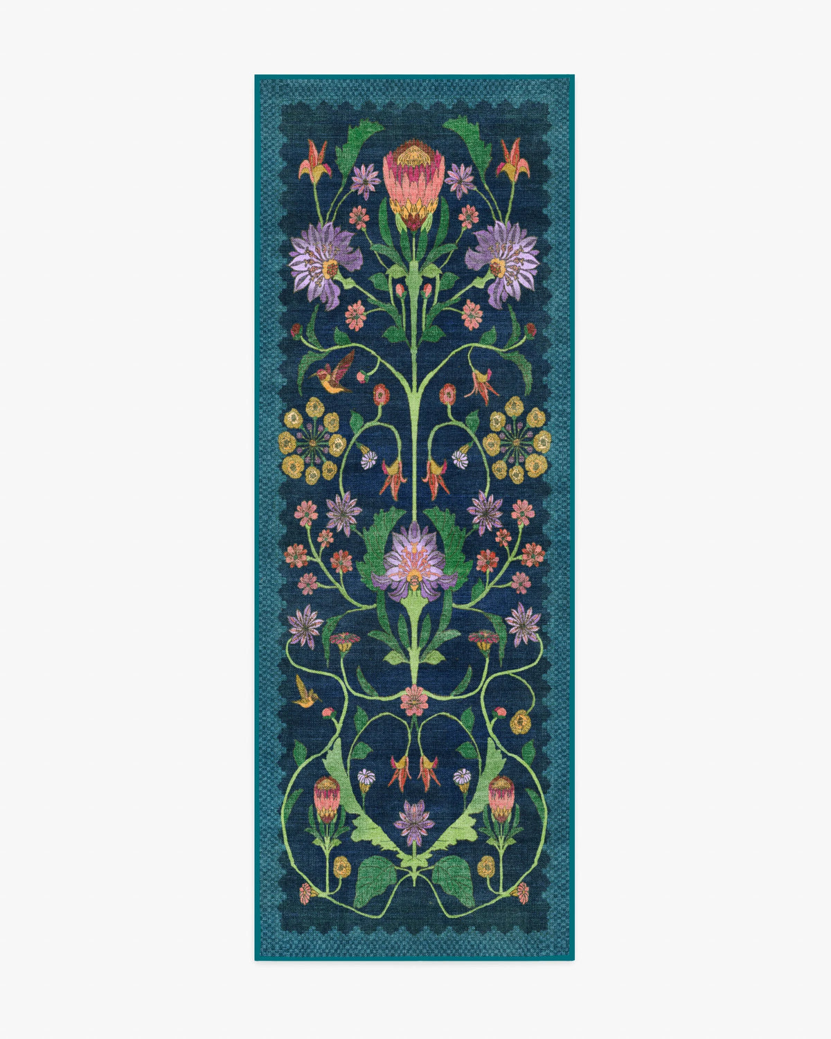 Protea Blue Rug by Iris Apfel