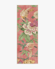 Bamboo & Bird Blossom Pink Flatwoven Rug by Sanderson