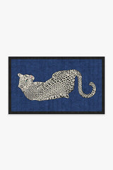 Snow Leopard Sapphire Rug by Jonathan Adler