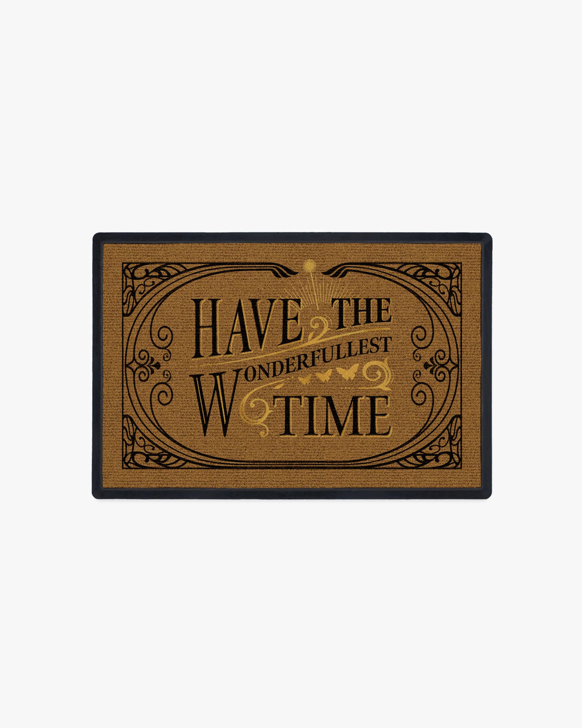 Have the Wonderfullest Time Black & Coir Doormat by Wicked