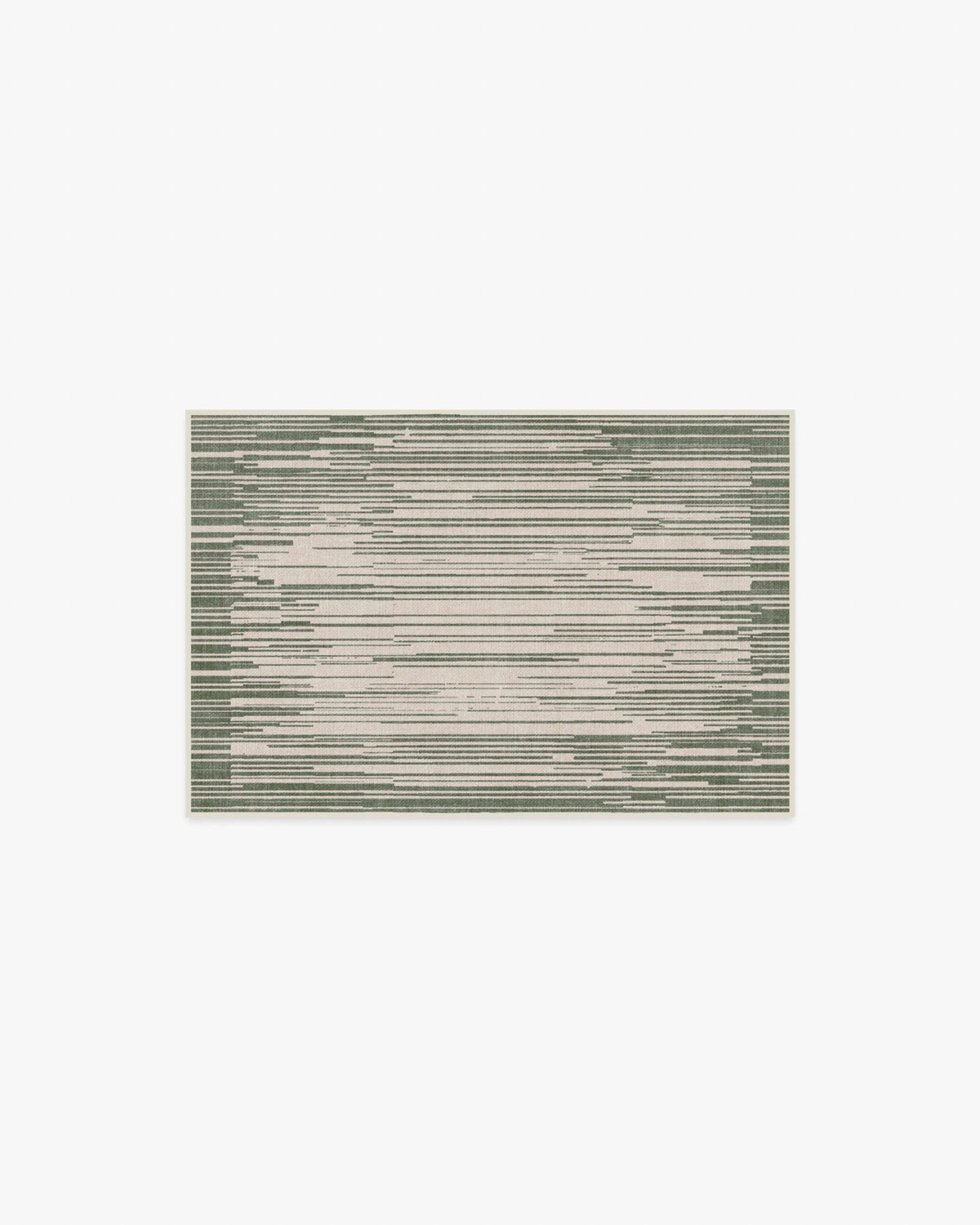 Striated Border Olive Green Flatwoven Rug
