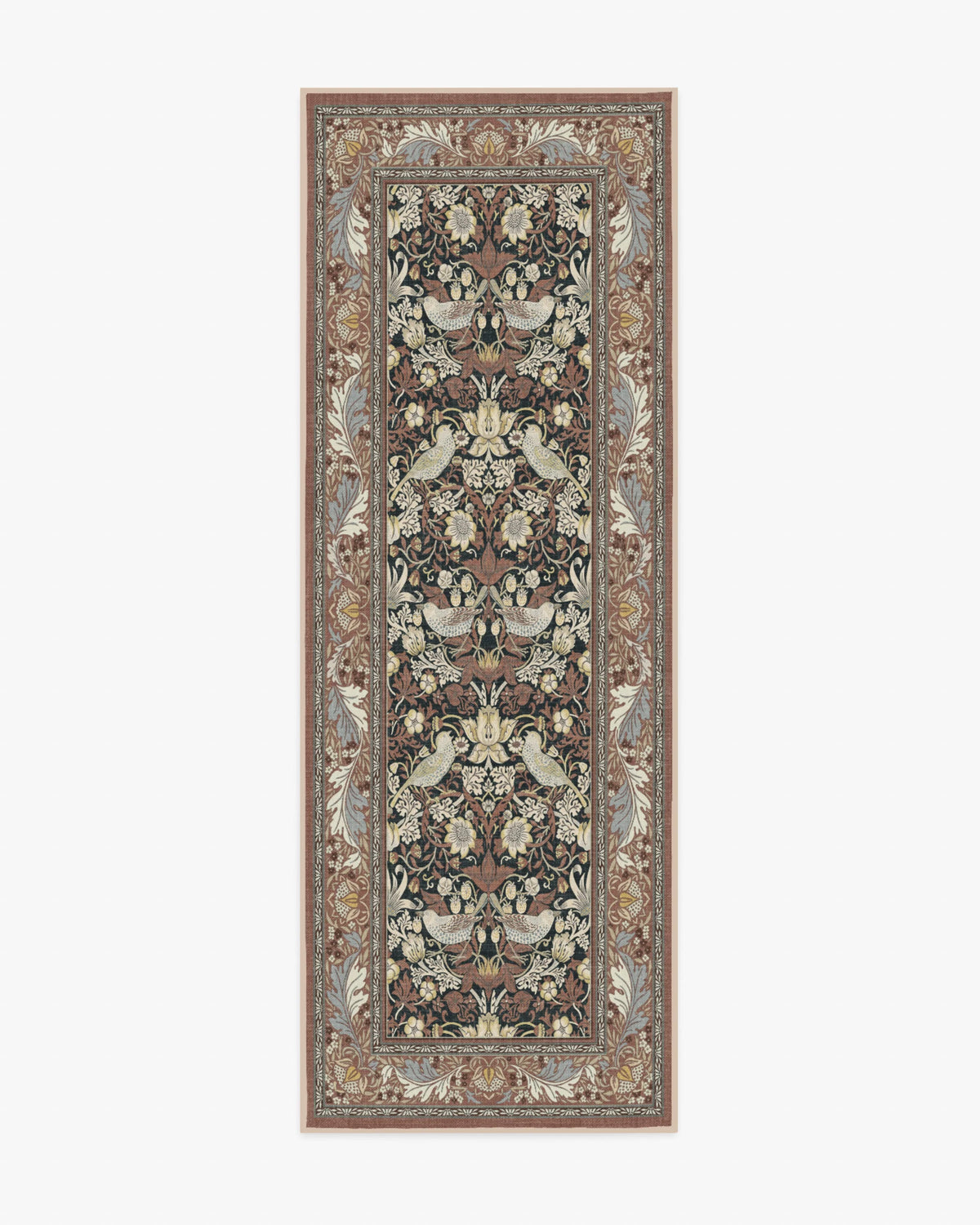 Strawberry Thief Black & Amber Rug by Morris & Co.