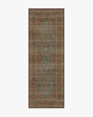 Rowan Teal Blue & Copper Flatwoven Rug
