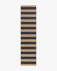 Nolan Bold Stripe Natural & Black Performance Weave Rug