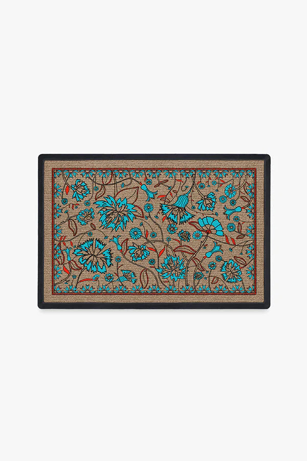 Spring Has Sprung Turquoise Doormat by Iris Apfel