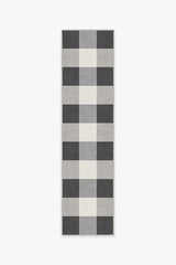 Buffalo Plaid Black & White Flatwoven Rug