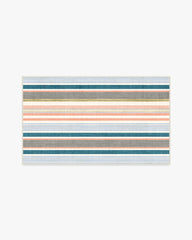 Tropez Stripe Teal Multicolor Outdoor Rug