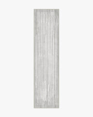 Striated Border Soft Grey Flatwoven Rug
