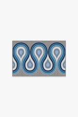 Milano Blue Steel Flatwoven Rug by Jonathan Adler