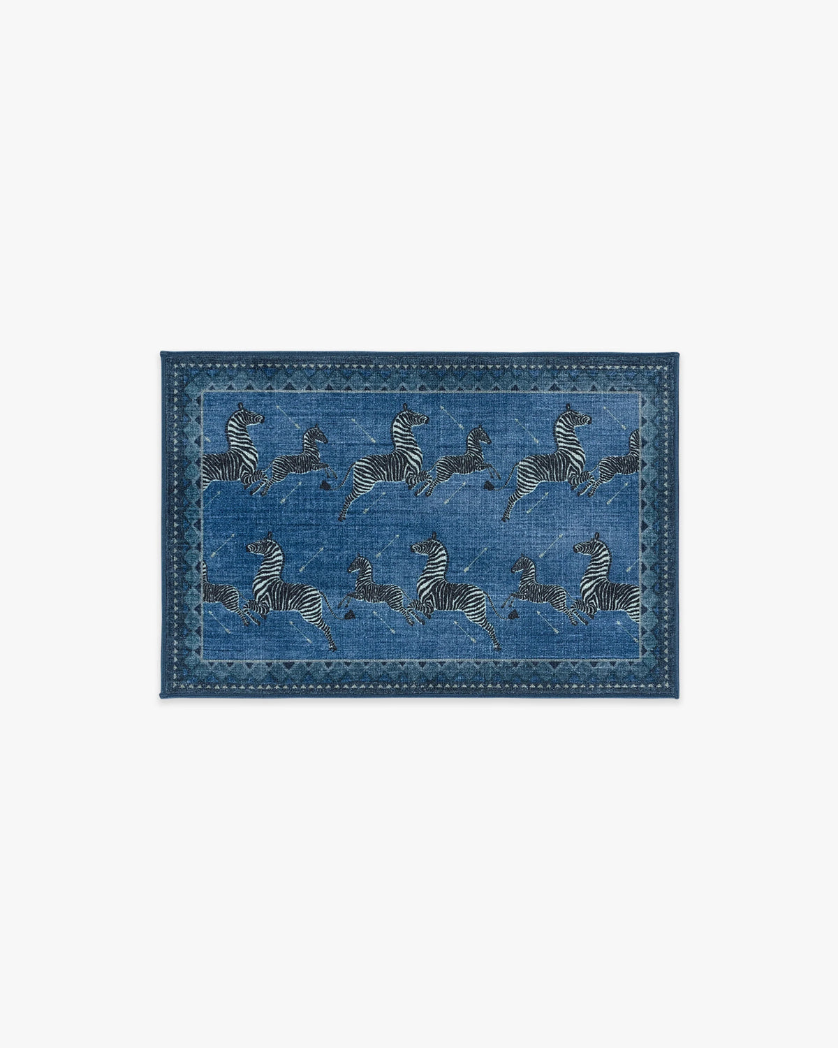 Zebras Blue Rug by Scalamandré