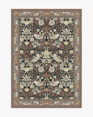 Strawberry Thief Black & Amber Rug by Morris & Co.