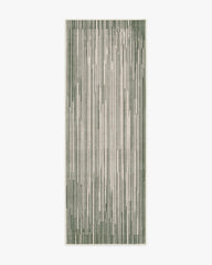 Striated Border Olive Green Rug