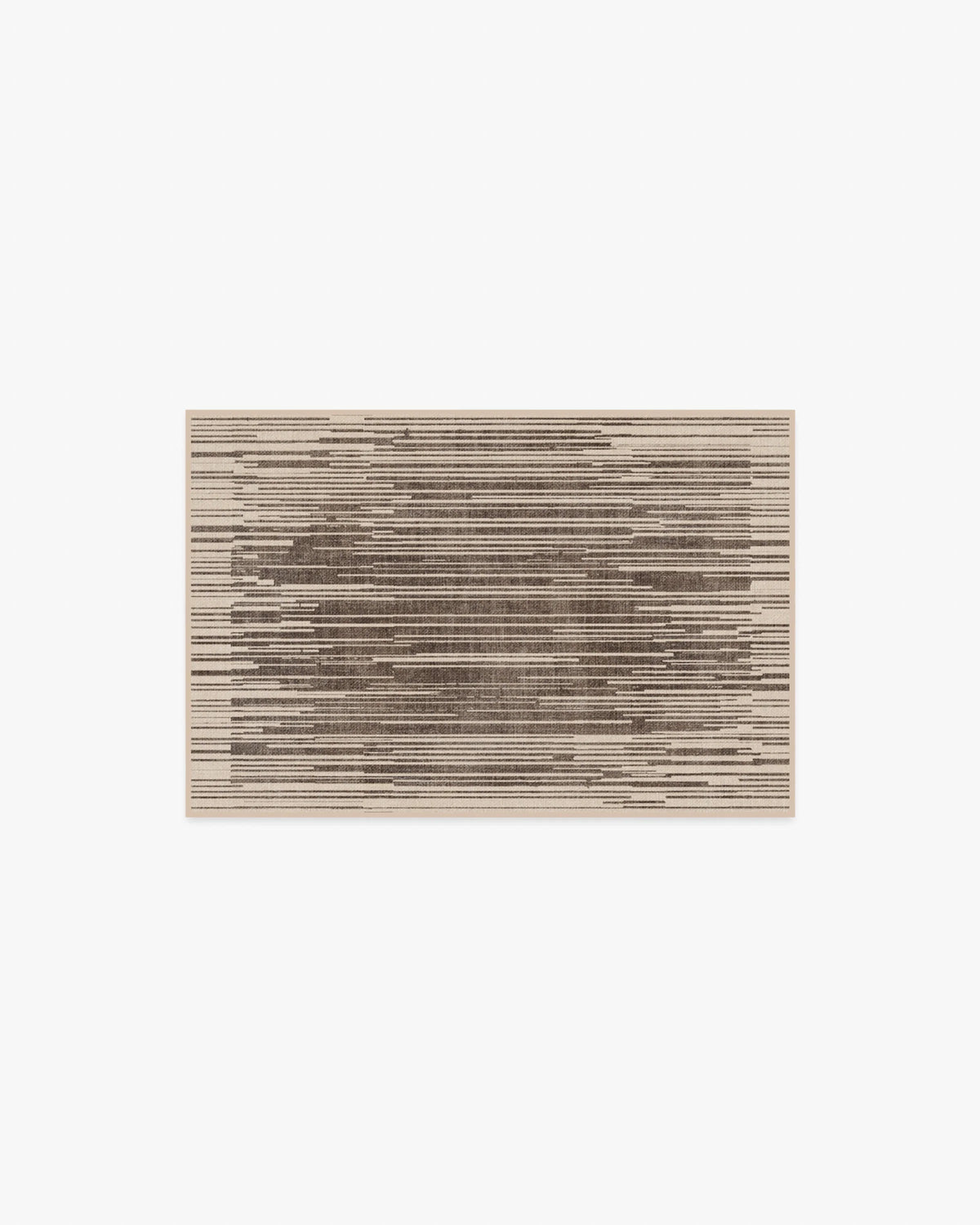 Striated Border Brown Rug