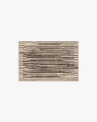 Striated Border Brown Rug