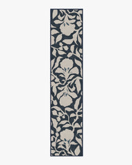 Flora Ink Blue & Ivory Flatwoven Rug by The Hiltons