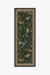 Bird & Pomegranate Teal Green Flatwoven Rug by Morris & Co.