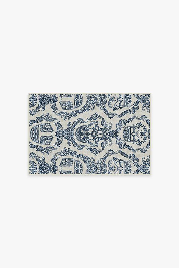 Dark Side Damask Delft Blue Rug