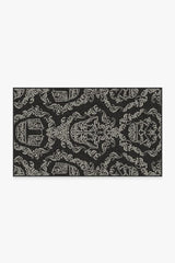 Dark Side Damask Charcoal Flatwoven Rug