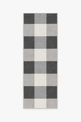 Buffalo Plaid Black & White Flatwoven Rug