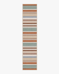 Tropez Stripe Red Multicolour Flatwoven Rug