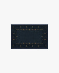 Sparkle Border Dark Navy Flatwoven Rug