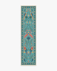 Birds Of A Feather Aqua Flatwoven Rug by Iris Apfel