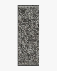 Balancing Act Black Rug by Keith Haring