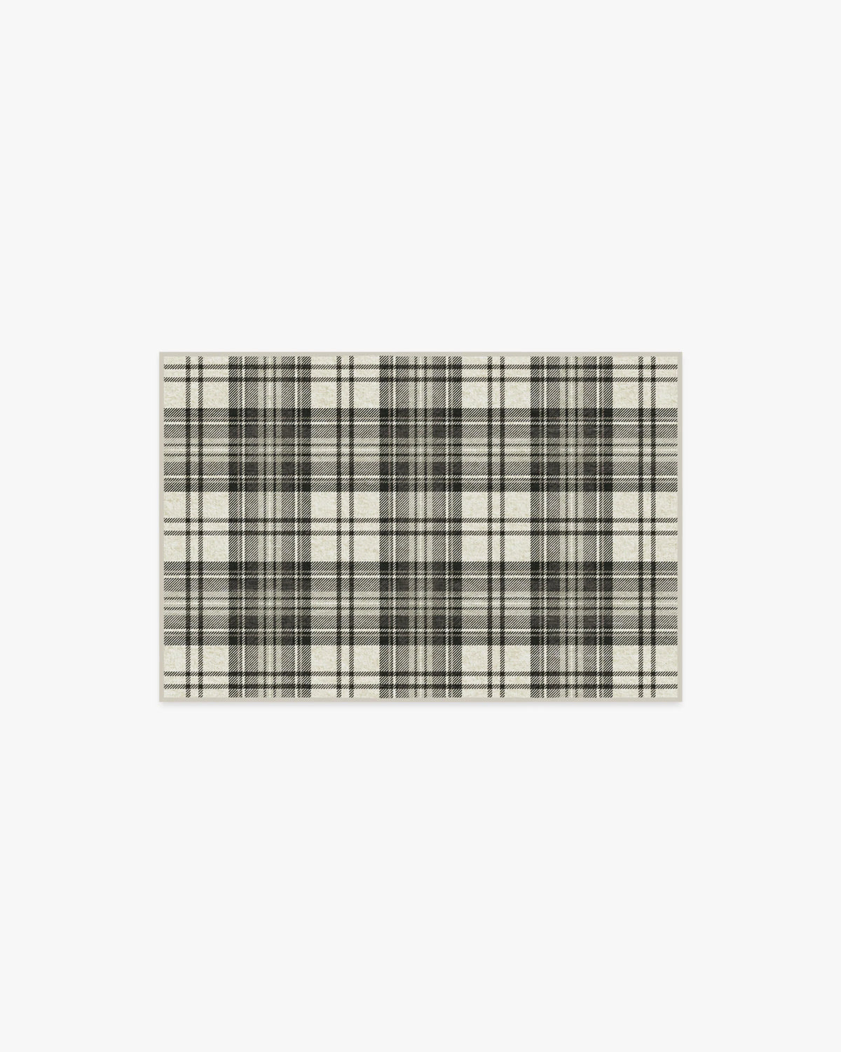 Dress Stewart Tartan Black & Ivory Flatwoven Rug