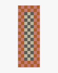 Checker Border Pink & Orange Flatwoven Rug by Jonathan Adler