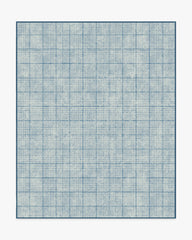 Glen Plaid Chambray & Navy Rug