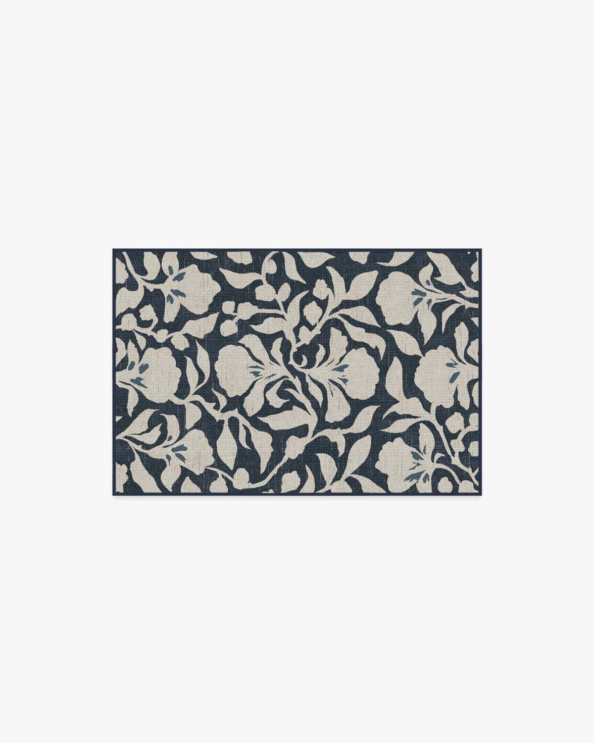Flora Ink Blue & Ivory Rug by The Hiltons