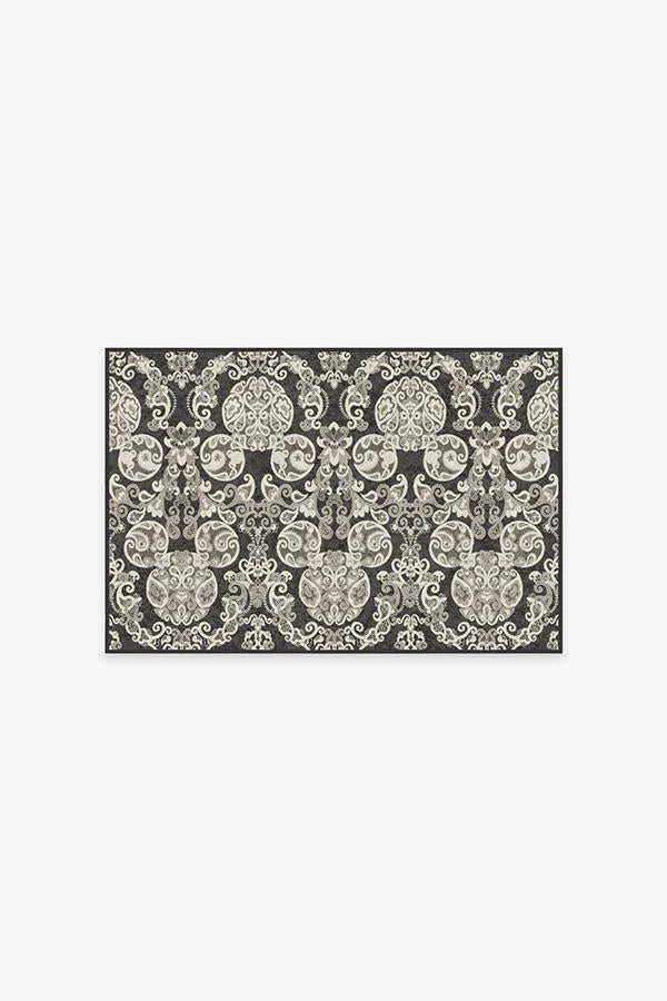 Mickey Damask Charcoal Rug