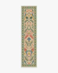 Birds Of A Feather Green & Peach Flatwoven Rug by Iris Apfel