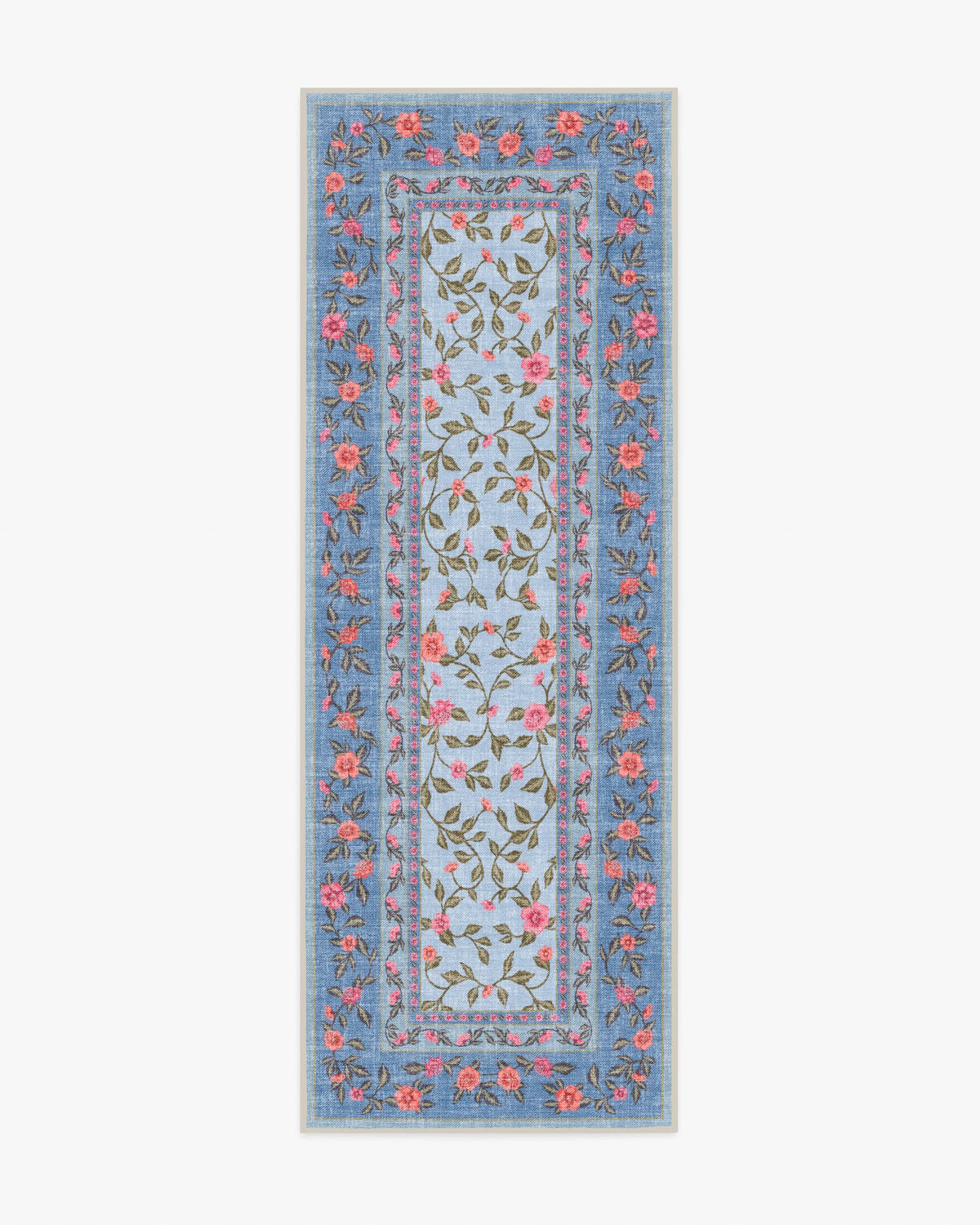 Della Soft Blue & Coral Outdoor Rug