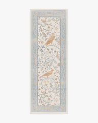 Newill Ivory & Blue Flatwoven Rug by Morris & Co.