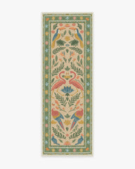 Birds Of A Feather Green & Peach Rug by Iris Apfel