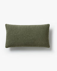 Olive Green Boucle Throw Pillow