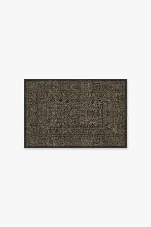 Bluebell Soft Black Flatwoven Rug by Morris & Co.