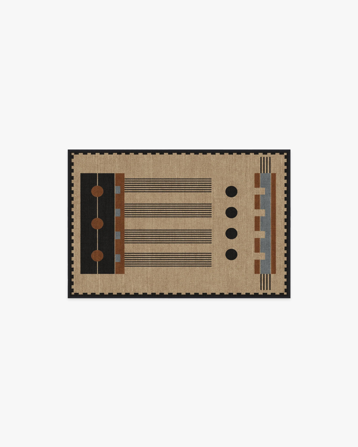 Kasi Black & Tan Flatwoven Rug by Architectural Digest